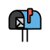 open mailbox with raised flag