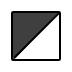 square with upper left diagonal black